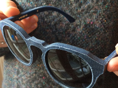 Mosevic denim sunglasses, featured in a blog post by EcoGoodz, a mixed rags wholesaler